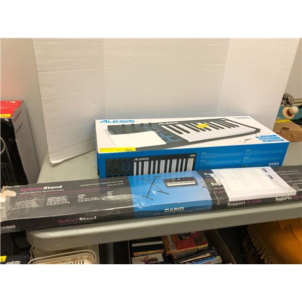 Alesis V25 Keyboard and Casio Keyboard Stand