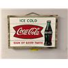 Image 1 : Ice Cold Coca Cola - Sign of Good Taste - Reproduction Wood Sign - approx. 23 1/2in x 15 1/2in