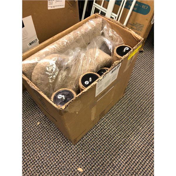 Small Cat Tower - upholstered with beige carpet