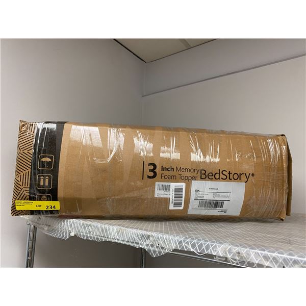 MEMORY FOAM Topper - 3in from BedStory - 137cm x 188cm'