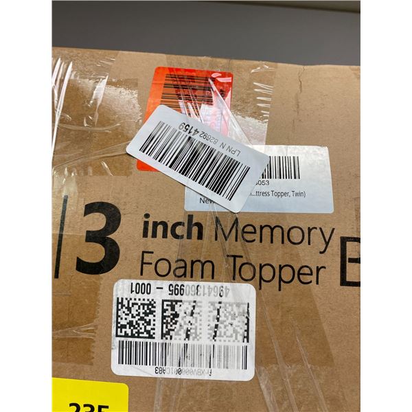 MEMORY FOAM Topper - 3in from BedStory - Twin