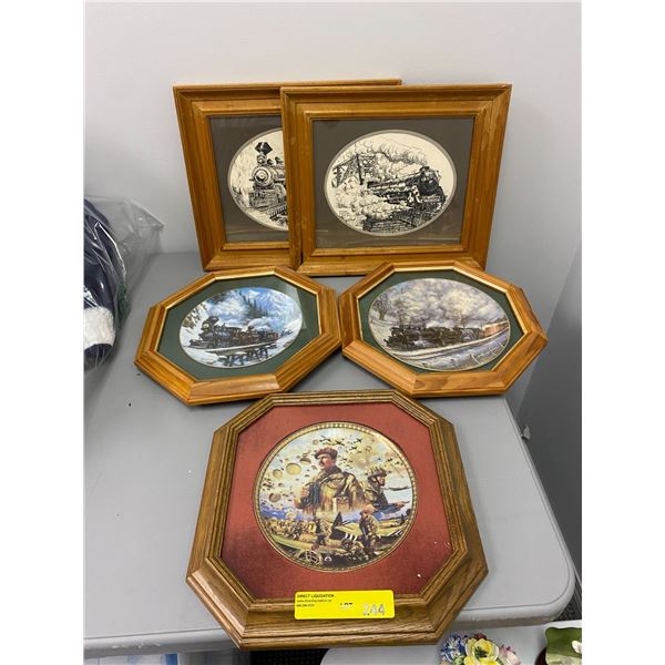 Collection of Three Frames Plates and Two Train Drawings from BC