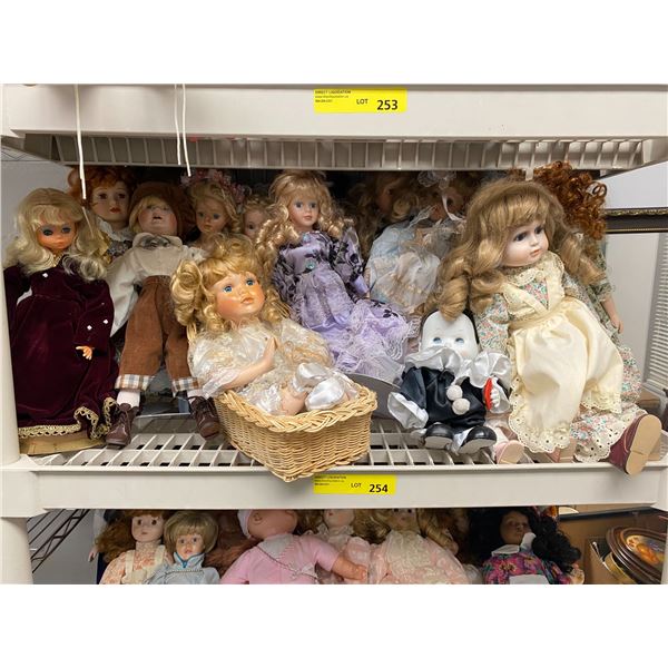 Shelf Lot of Dolls - approx. 15
