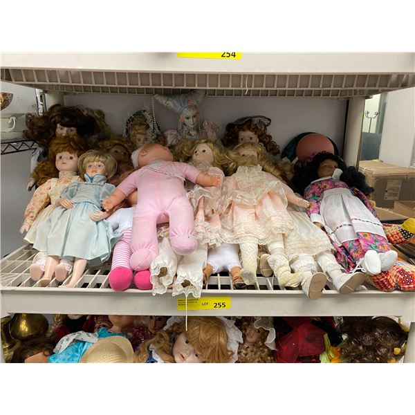 Shelf Lot of Dolls - approx. 20
