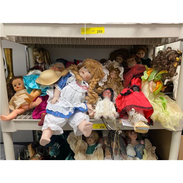 Shelf Lot of Dolls - approx. 20