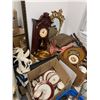 Image 2 : Corner Lot of Misc. Collectibles - Clocks, Mirrors, Globe, China, Needlepoint, Crocket, etc.