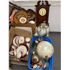 Image 3 : Corner Lot of Misc. Collectibles - Clocks, Mirrors, Globe, China, Needlepoint, Crocket, etc.