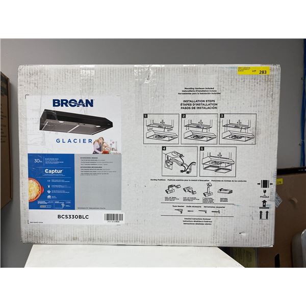 BROAN 30in Black Range Hood BCS330BLC - Duct or Non-Ducted