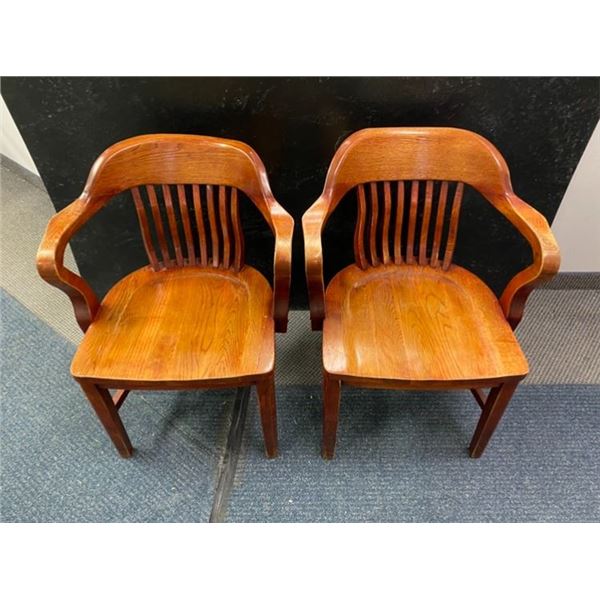 Group of 2 Solid Wood Pub Chairs
