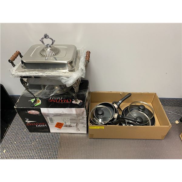 Misc. Tfal Pots and Lids with Large Chafing Dish