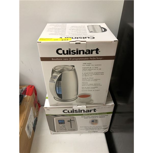 CUISINART Perfectemp Cordless Programmable Kettle 1500W & CUSINART two Slice SS Toaster