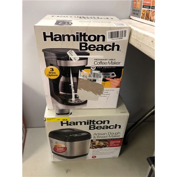 Lot of Hamilton Beach Programmable Coffee Maker & Artisan Dough & Bread Maker