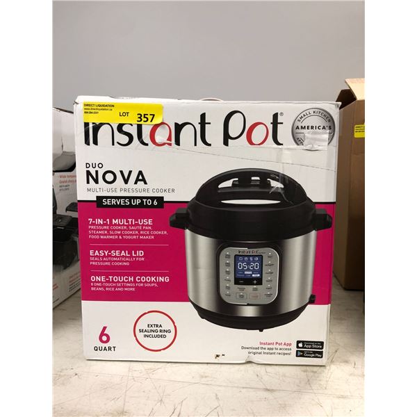 INSTANT POT duo Nova - 6 Quart - 7in1 MultiUse Pressure Cooker