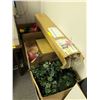 Image 1 : 5 Boxes of Misc. Set Décor - including rolls of polywrap, artificial plants and flowers.