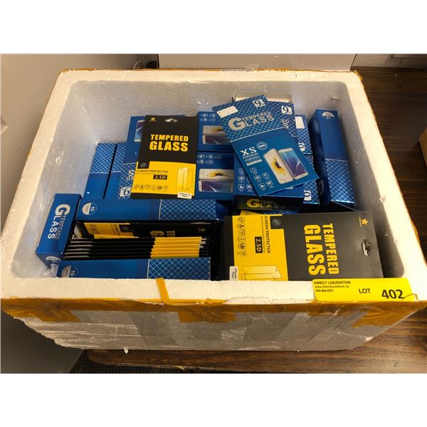 Box Lot of Tempered Glass Screen Protectors