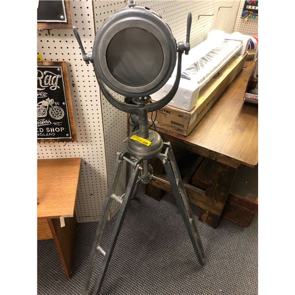 Steel Tripod Movie Set Floor Lamp - approx. 59in tall
