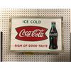 Image 1 : Ice Cold Coca Cola Sign - Wood Reproduction Sign 15 3/4in x 23 3/4in