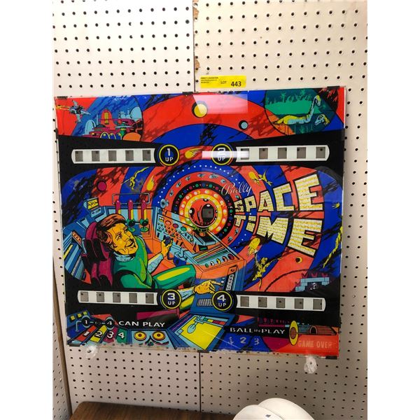 PINBALL Painted Glass  Sign - Bally Space Time
