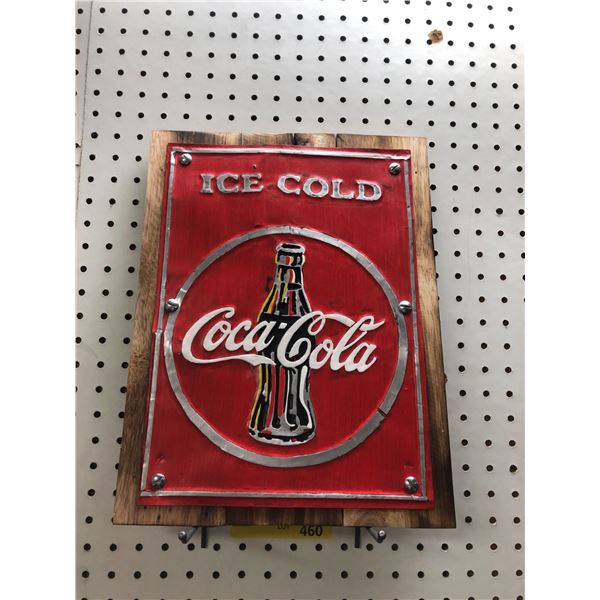 Coca Cola Signs - Wood Reproduction Sign - approx. 11 1/2in x 15 1/2in