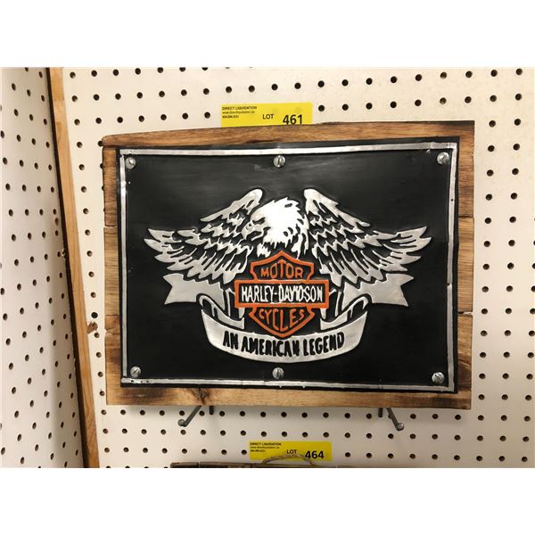 Harley Davidson - An American Legend - Wood Reproduction Sign - approx. 15 1/2in x 11 1/2in