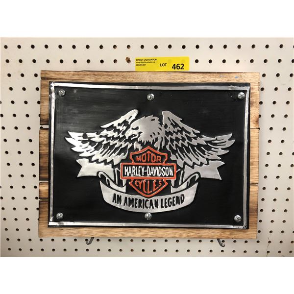 Harley Davidson - An American Legend - Wood Reproduction Sign - approx. 15 1/2in x 11 1/2in