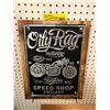 Image 1 : Oily Rag Motor Oil Speed Shop - Wood Reproduction Sign - approx. 1 1/2in x 15 1/2in