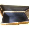 Image 2 : Large Metal Trunk with Leather Carrying Straps - 39in x 20in x 18in
