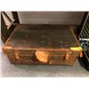 Image 1 : Vintage Leather Trunk with some broken Straps - approx. 30in x 19in x 12in