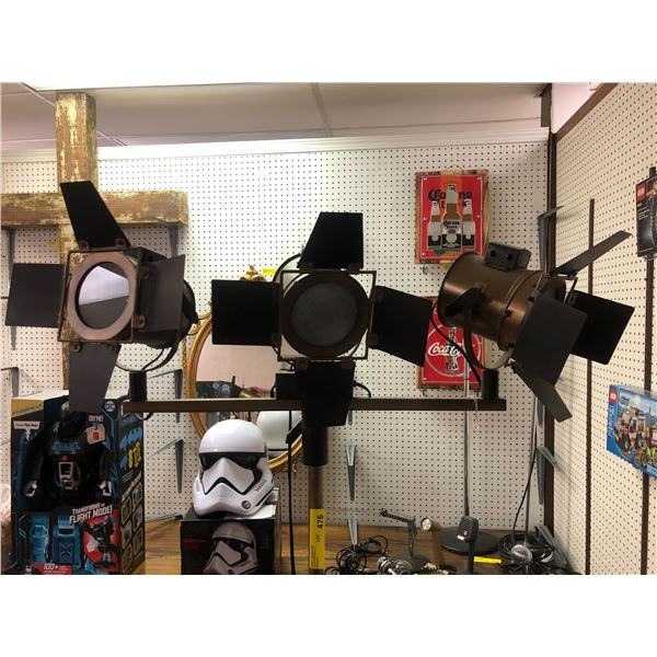 Reproduction Movie Stage Light with three lights - approx. 6 feet tall