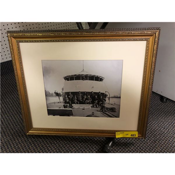 Photo with Gilded Frame of Civil War Riverboat