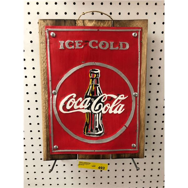 Coca Cola Signs - Wood Reproduction Sign - approx. 11 1/2in x 15 1/2in
