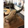Image 1 : Carved & Painted Bull with Horns - approx. 36in x 24in x 17in