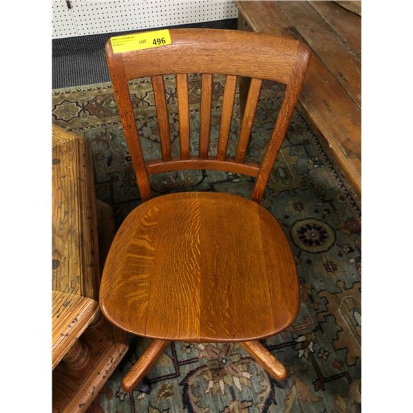 Oak Rolling Office Chair - by Brooks Corning