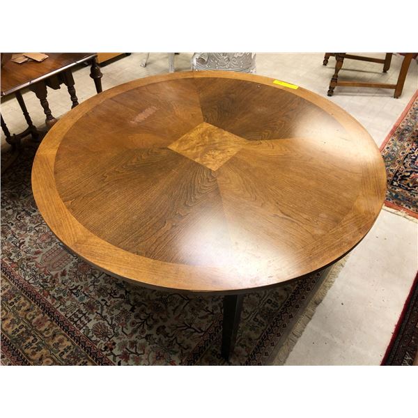 42in Round Contemporary Dining Table with dark wood legs - 25in tall