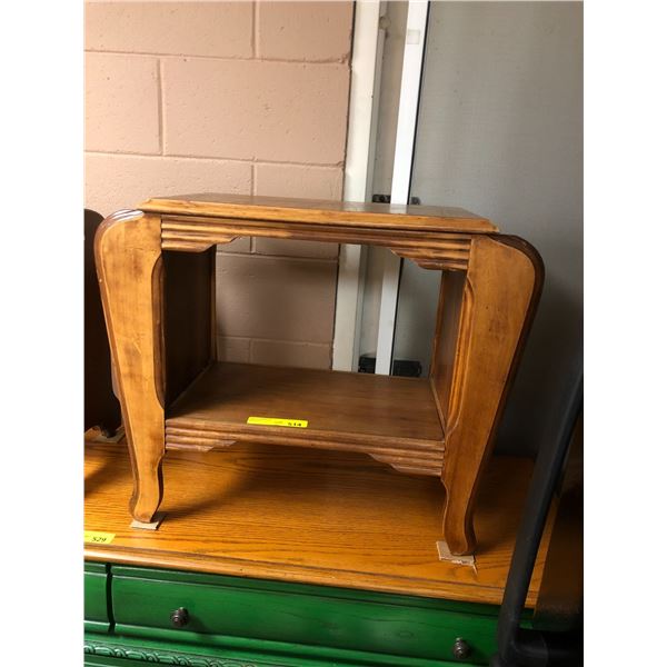 Rustic Wood Magazine Rack/Table - approx. 27in x 13in x 22in