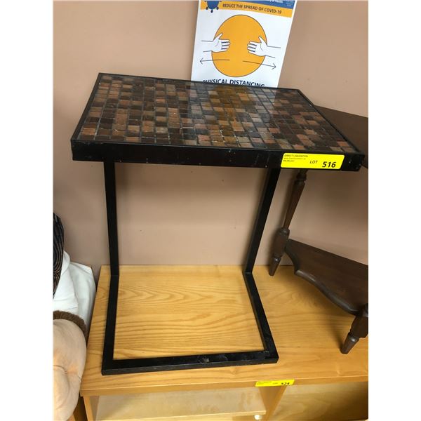 Metal with tile top TV Table - 1 8in x 13in x 25in