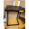 Image 1 : Metal with tile top TV Table - 1 8in x 13in x 25in