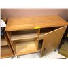 Image 1 : Birds Eye Natural Maple Veneer Rolling Shelving Unit with Cupboard (some damage to one side of cupbo