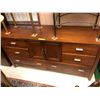 Image 1 : Contemporary Wood Buffet or Dresser with six drawers and 2 door cabinet - 69in x 19 1/2in x 35in