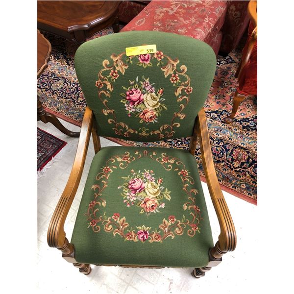 Antique Needlepoint Armchair - approx. 22in x 26in x 36in