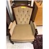 Image 1 : Upholstered Beige Armchair - approx. 25in x 28in x 37in