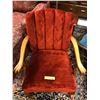 Image 1 : Antique Red Velour Armchair - approx. 25in x 28in x 35in