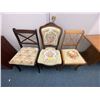 Image 1 : Three Antique Upholstered Chairs - Needlepoint and others