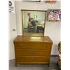 Image 1 : Bedroom Dresser with Mirror - three large drawers - approx. 39in x 16 1/2in x 62in