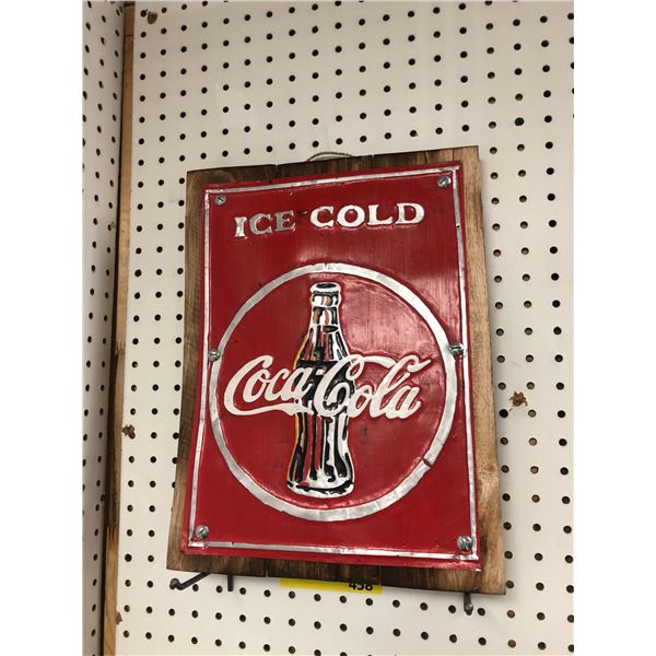 Coca Cola Signs - Wood Reproduction Sign - approx. 11 1/2in x 15 1/2in