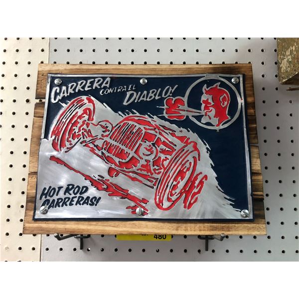 CARRERA Diablo Hot Rod - Reproduction Wood Sign - approx. 15 1/2in x 12 1/2in