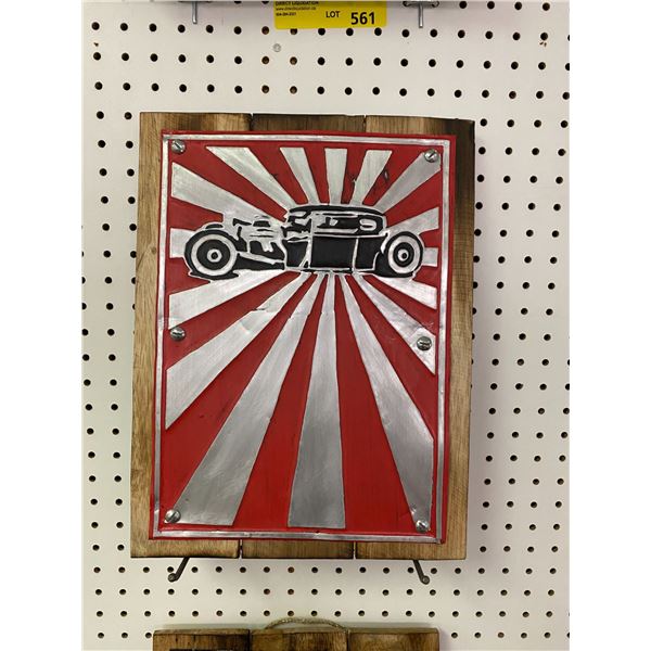 Roadster Car - Wood Reproduction Sign - approx. 11 1/2in x 15 1/2in