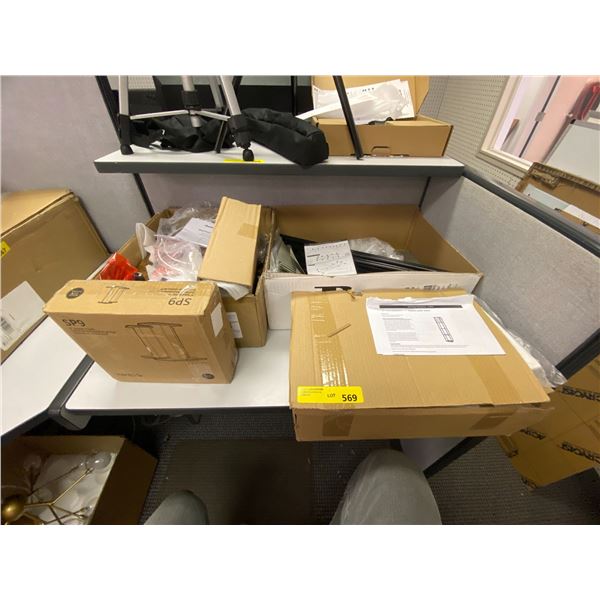 Misc. Speaker Stands And Two Floor Lamp Shelves