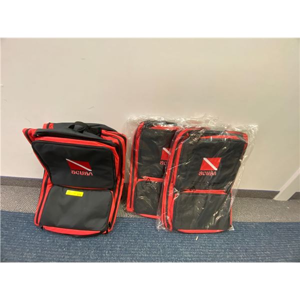 Three Scuba Backpack Duffle Bags