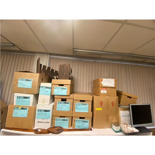 from Turner & Hooch - Shelf lot of Collectibles - approx. 26 boxes of items and computer screen